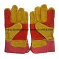 Reinforcement Palm Cow Split Leather Working Work Gloves